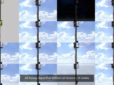 KS Railway Signal Post 4500mm all Versions 3D Model Pack