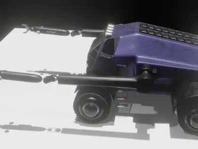 loader futuristic vehicle with lights 3D model