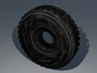  Tractor Tire Free low-poly 3D model