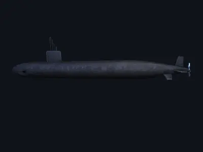 Submarine Santa Fe Low-poly 3D model