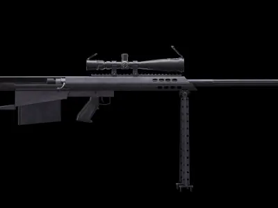 Barrett M95 Rigged PBR  Low-poly 3D model