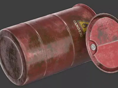 Industrial Oil Barrel 3D model