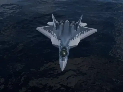 Soukhoi Su-57 low poly Low-poly 3D model