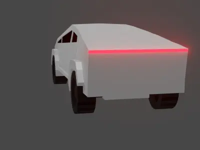 cybertruck car with light Free low-poly 3D model