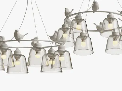 SUSPENDED LUMINAIR PROVENCE BIRD CHANDELIER 3D model