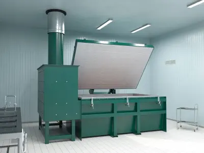  Pet Cremation Chamber Rigged for Maya 