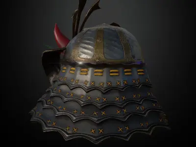 HELMET8 Game Ready demon mask Low-poly 3D model