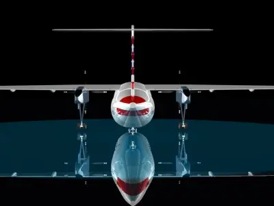 American Airlines dash 8-300 3D model