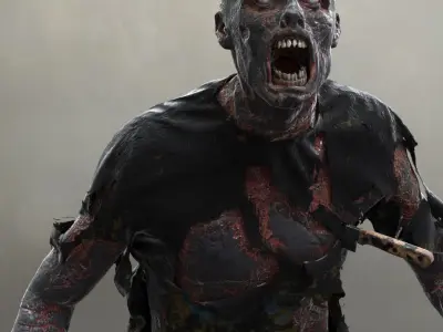 Burned Zombie 3D model