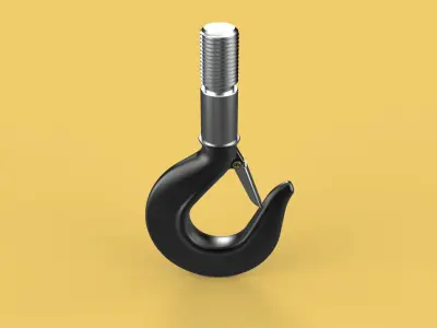 STANDARD HOOK FORGED SINGLE LIFTING CRANE HOOKS HOIST LATCH TON 3D model