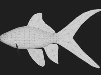Carp fish Low-poly 3D model