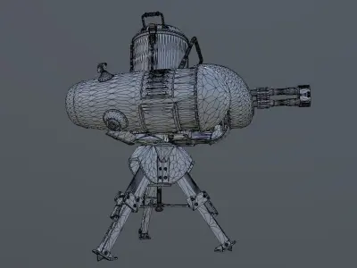 FALLOUT TURRET SENTRY PBR Low-poly 3D model