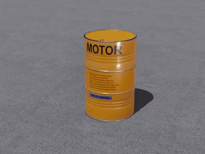 Barrel 3D model oil can Low-poly 3D model