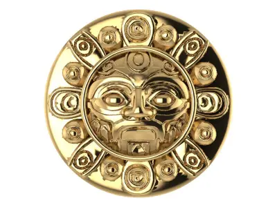 Mexican Inca Round Solid 003 3D Printable Model 3D print model