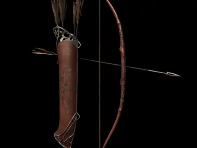Ancient Arrow in weapon  Low-poly 3D model