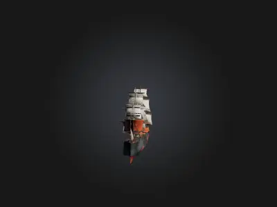 Realistic Ship Model Low-poly 3D model