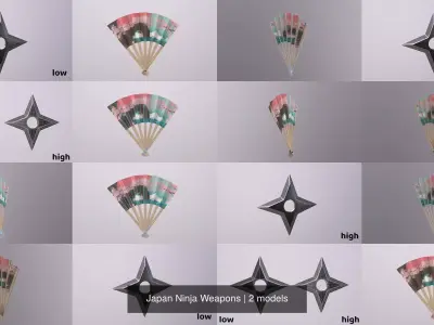 Japan Ninja Weapons 3D Model Pack