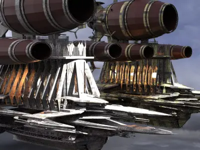 Royal Dragon Cathedral Ship 2 designs 3D model