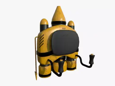 Jetpack D03 Yellow Black - SciFi Character Design Low-poly 3D model
