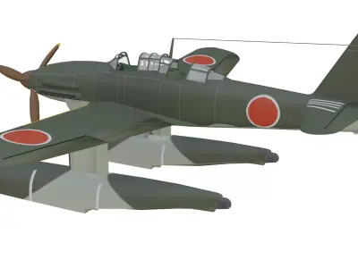 Aichi M6A1 Seiran Low-poly 3D model