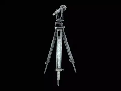 Gyrotheodolite - Telescope  - PBR Textured Low-poly 3D model