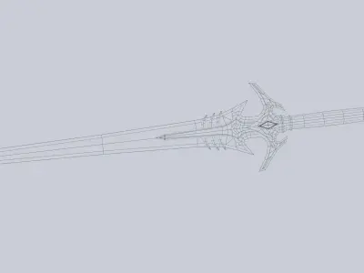 Fire blade Low-poly 3D model get