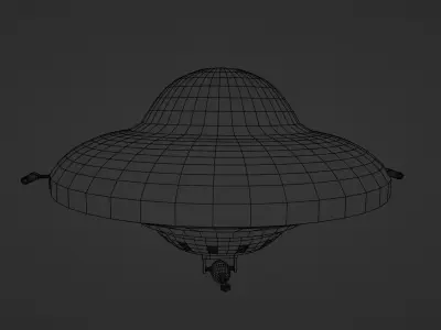 UFO Battleship Free low-poly 3D model
