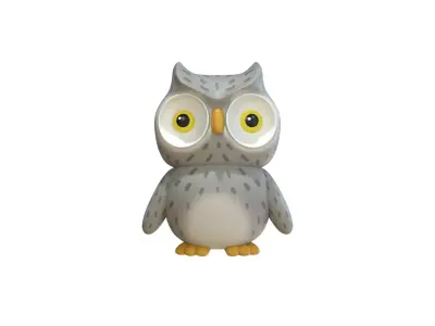 Owl 3D Model Cartoon Low-poly 3D model