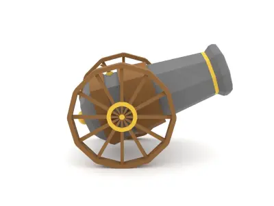 Low Poly Cannon Low-poly 3D model