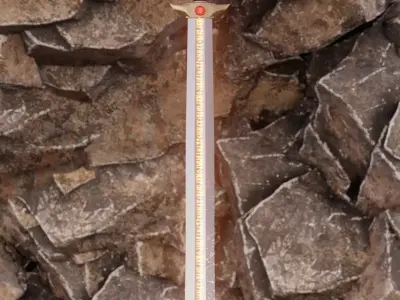 Sword in the stone in cave scene with FX and simple animation 3D model