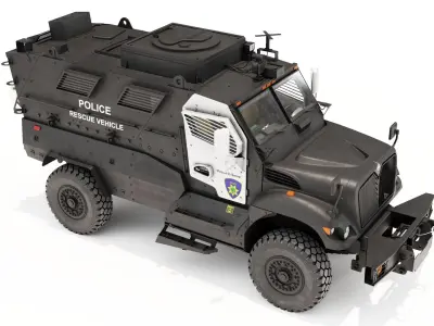 Armored Police Rescue Vehicle Black 3D model