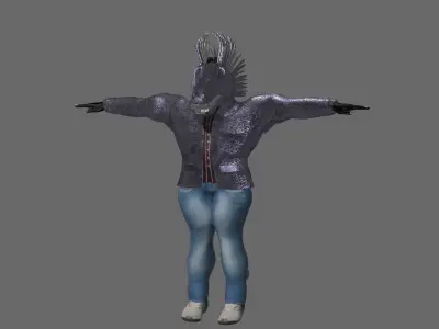 Monster Dragon dude Free low-poly 3D model