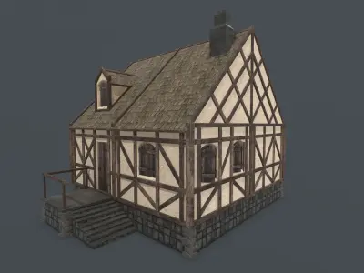 Medieval House 08 Low-poly 3D model
