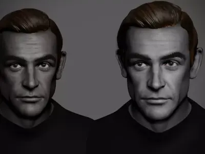 Sean Connery 007 Head sculpt for 3d printing 3D print model