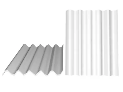 Double Corrugated Roofing Tiles 3D model