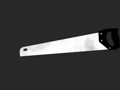Hand Saw 3D Model Game-Ready Asset Low-poly 3D model
