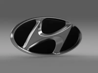 Hyundai company logo 3D model