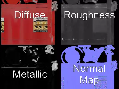 Classic Red Fire Extinguisher model pack Low-poly 3D model
