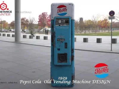   Old Pepsi Cola Coin Machine  DESIGN Low-poly 3D model