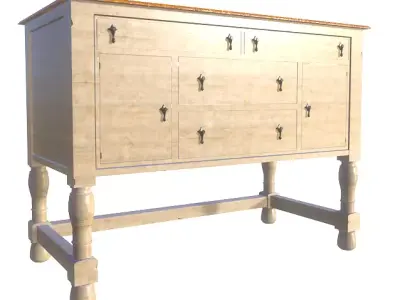 Low Poly Antique Drawer Low-poly 3D model