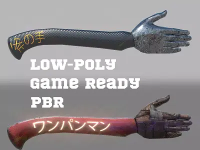 Axe hand melee weapon game model kit PBR Low-poly 3D model