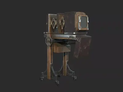 Old-fashioned photography equipment camera 3D model