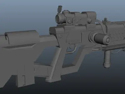 Scifi Gun  Free low-poly 3D model
