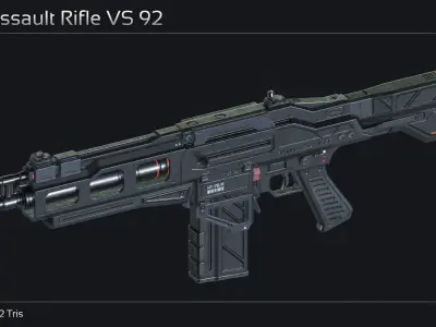 Scifi Assault Rifle VS 92 Low-poly 3D model