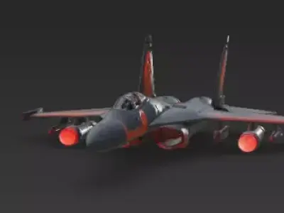 Halloween Air Force Fighter 3D Model Spooky Dominance Low-poly 3D model