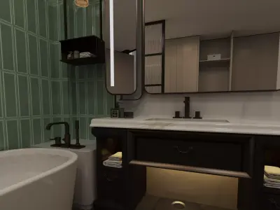  Luxury Modern Hotel Suite Interior 3D model