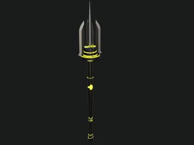 Fantasy Spear Glow 04 Game-Ready PBR  Textures Included Low-poly 3D model