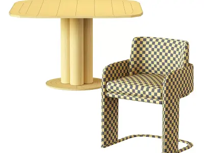 Odisseia  Chair and Goya Arflex Table 3D model