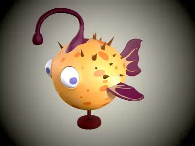 3D Stylized fish Low-poly 3D model