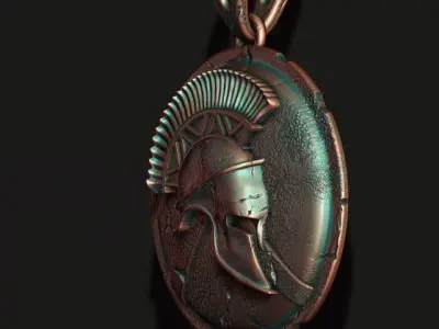 Spartan Helmet Shield pendant 3D print model